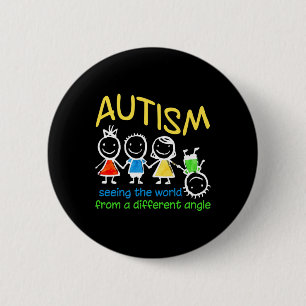 Badge Rond 5 Cm Voir Le Monde À Un Autre Angle De L'Autisme