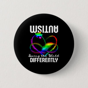 Badge Rond 5 Cm Voir le monde différemment sensibilisation à l'aut