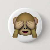 Badge Rond 5 Cm Voir No Evil Monkey - Emoji (Devant)