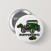 Badge Rond 5 Cm Voiture antique à la retraite (Devant & derrière)