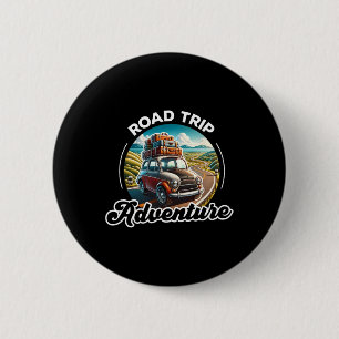 Badge Rond 5 Cm Voiture Aventure Voyage