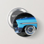 Badge Rond 5 Cm Voiture classique bleue (Devant & derrière)
