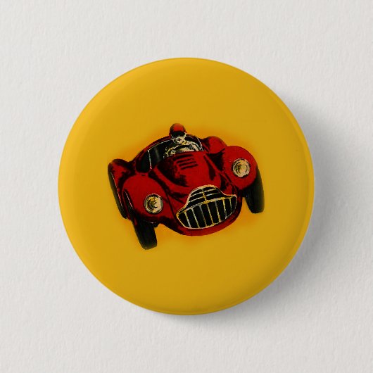 Badge Rond 5 Cm Voiture de course automobile jaune rouge (Devant)