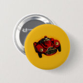 Badge Rond 5 Cm Voiture de course automobile jaune rouge (Devant & derrière)