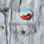 Badge Rond 5 Cm voiture de course de 1950 rouges (En situation)