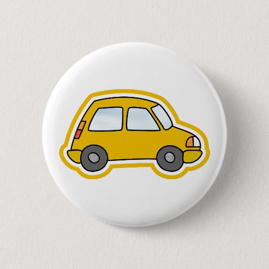 Badge Rond 5 Cm Voiture jaune (Devant)