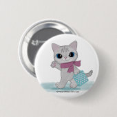 Badge Rond 5 Cm Voiture Pink Scarf (Devant & derrière)