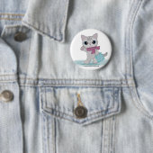 Badge Rond 5 Cm Voiture Pink Scarf (En situation)