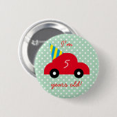Badge Rond 5 Cm Voiture rouge (Devant & derrière)