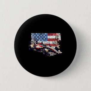 Badge Rond 5 Cm Voiture vintage Auto Racing Drapeau américain 4 ju
