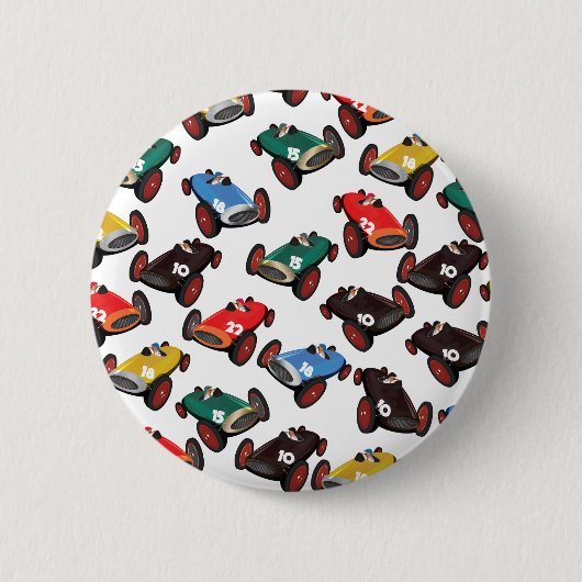 Badge Rond 5 Cm Voitures de course vintage (Devant)