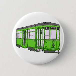 Badge Rond 5 Cm Voitures de Trolleycar de tram de tramway de