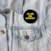 Badge Rond 5 Cm Voix démocrate de chien jaune Politique (En situation)