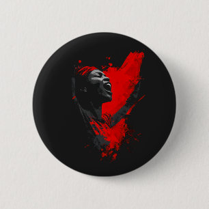 Badge Rond 5 Cm Voix en rouge