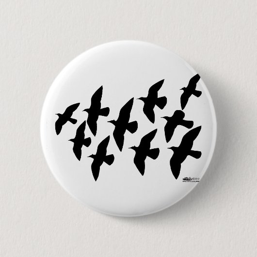 Badge Rond 5 Cm Vol de pigeons (Devant)