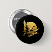 Badge Rond 5 Cm Vol doré (Devant & derrière)