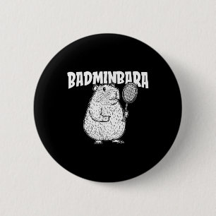 Badge Rond 5 Cm Volant de badminton Capybara - Badminb de raquette