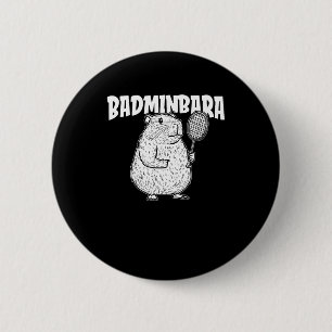 Badge Rond 5 Cm Volant de badminton Capybara - Badminb de raquette