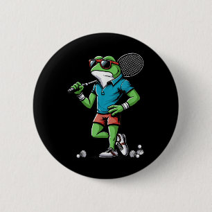 Badge Rond 5 Cm Volant de badminton grenouille Poona