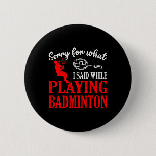 Badge Rond 5 Cm Volant de badminton Raquette Joueur de badminton 1