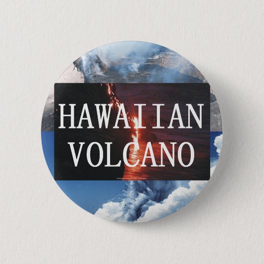 Badge Rond 5 Cm Volcan d'ABH Hawaï (Devant)