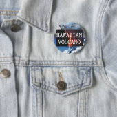 Badge Rond 5 Cm Volcan d'ABH Hawaï (En situation)