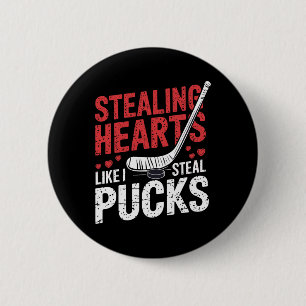 Badge Rond 5 Cm Voler des cœurs de hockey comme je vole une Valent