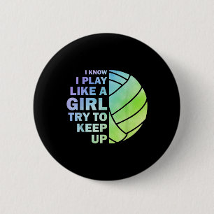 Badge Rond 5 Cm Volley-ball cool Pour Femmes Filles Jeune Volley-b