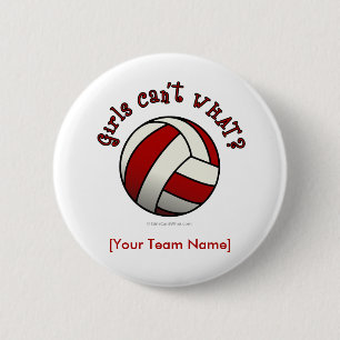 Badge Rond 5 Cm Volley-ball rouge