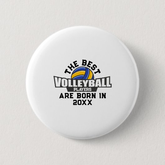 Badge Rond 5 Cm Volleyball Birth Year Name Number (Devant)
