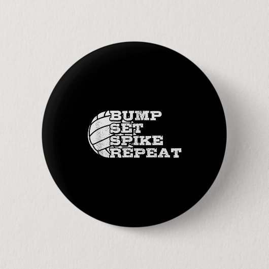 Badge Rond 5 Cm Volleyball Bump Set Ske Repeat Beach Volleyball Gi (Devant)