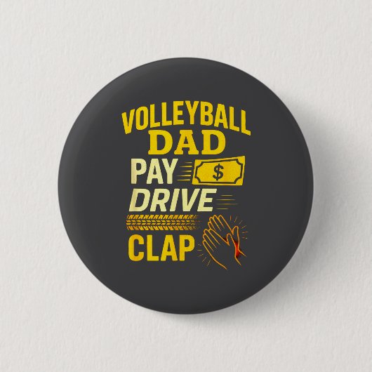 Badge Rond 5 Cm Volleyball Dad - Funny Proud Father Player  (Devant)
