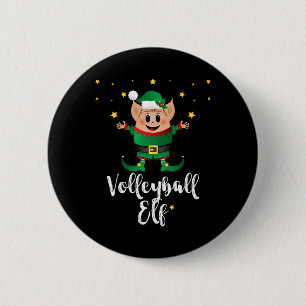 Badge Rond 5 Cm Volleyball Elf Xmas Elves Groupe Famille Correspon