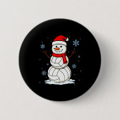Badge Rond 5 Cm Volleyball Snowman Merry Christmas Funny Srts Xmas (Devant)