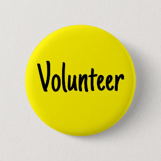 Badge Rond 5 Cm Volontaire Jaune