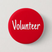 Badge Rond 5 Cm Volontaire simple rouge et blanc (Devant)