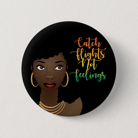 Badge Rond 5 Cm Vols de capture pas des sentiments, Femme noire, N (Devant)
