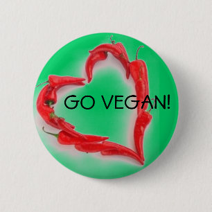 Badge Rond 5 Cm Vont le végétalien !
