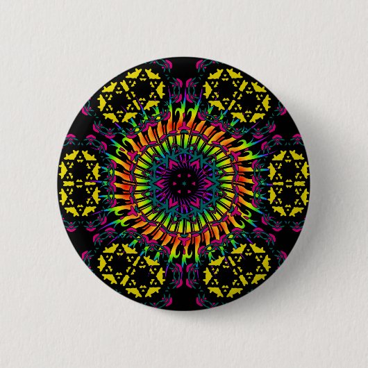 Badge Rond 5 Cm Vortex Spiral Abstrait / Psychédélique (Devant)