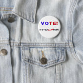 Badge Rond 5 Cm Vote ! (En situation)