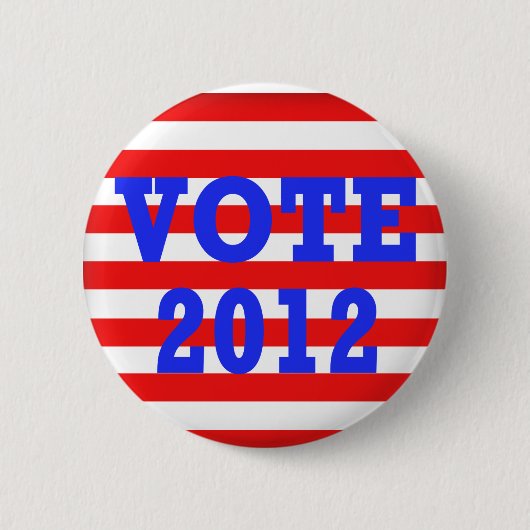 Badge Rond 5 Cm Vote 2012 de rayures (Devant)