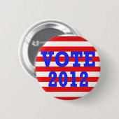 Badge Rond 5 Cm Vote 2012 de rayures (Devant & derrière)