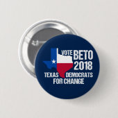 Badge Rond 5 Cm Vote Beto 2018 Sénat Texas Democrats (Devant & derrière)