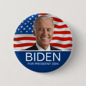 Badge Rond 5 Cm VOTE Biden Pour Le Président 2024 (Devant)