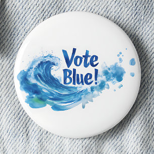 Badge Rond 5 Cm Vote bleu