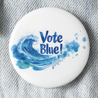 Badge Rond 5 Cm Vote bleu