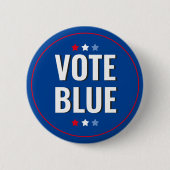 Badge Rond 5 Cm Vote Blue Bold Blue White Election (Devant)