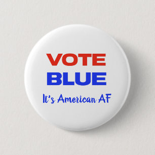 Badge Rond 5 Cm Vote Blue Democrat Politique Red Blue Funny Humour