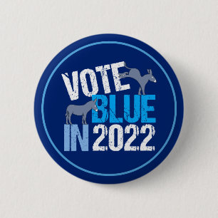 Badge Rond 5 Cm Vote Blue en 2022 Démocrate Donkey Élection de m