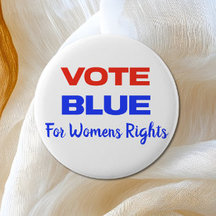Badge Rond 5 Cm Vote Blue Voter USA Démocratique Rouge Bleu